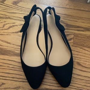 JCREW black velvet shoes